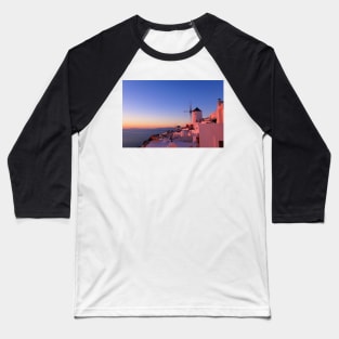 Sunset in Santorini Baseball T-Shirt